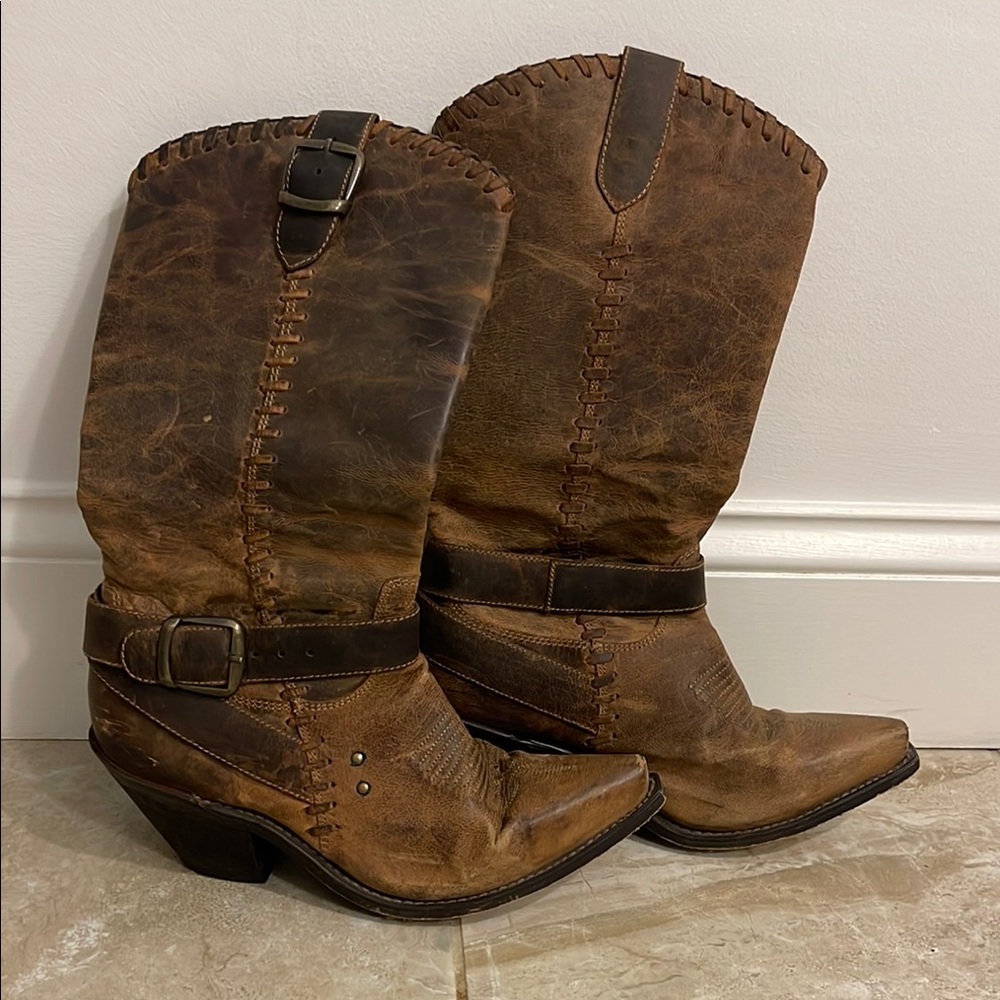 Dingo Western Boots Distressed Leather Cowgirl Stagecoach Thrashed Piratecore